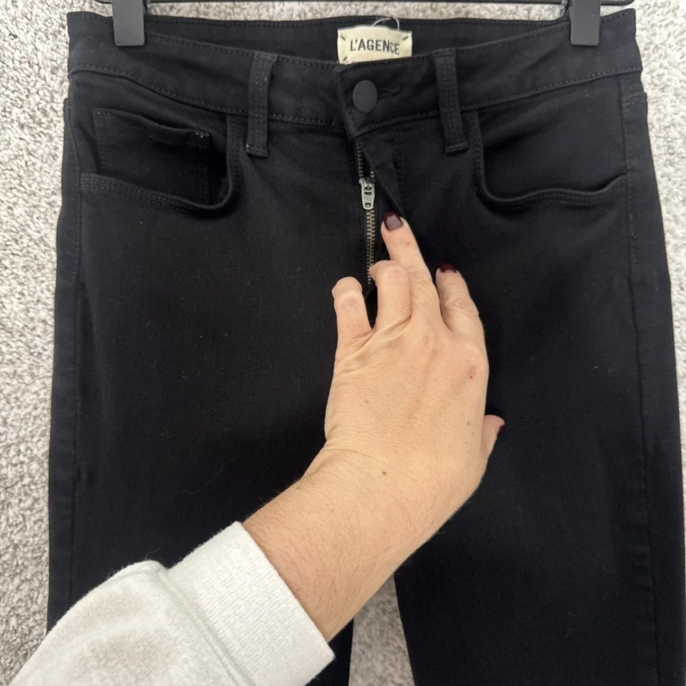 L'AGENCE Margot High Rise Skinny Jeans‎ Black Size 26 Cotton Blend